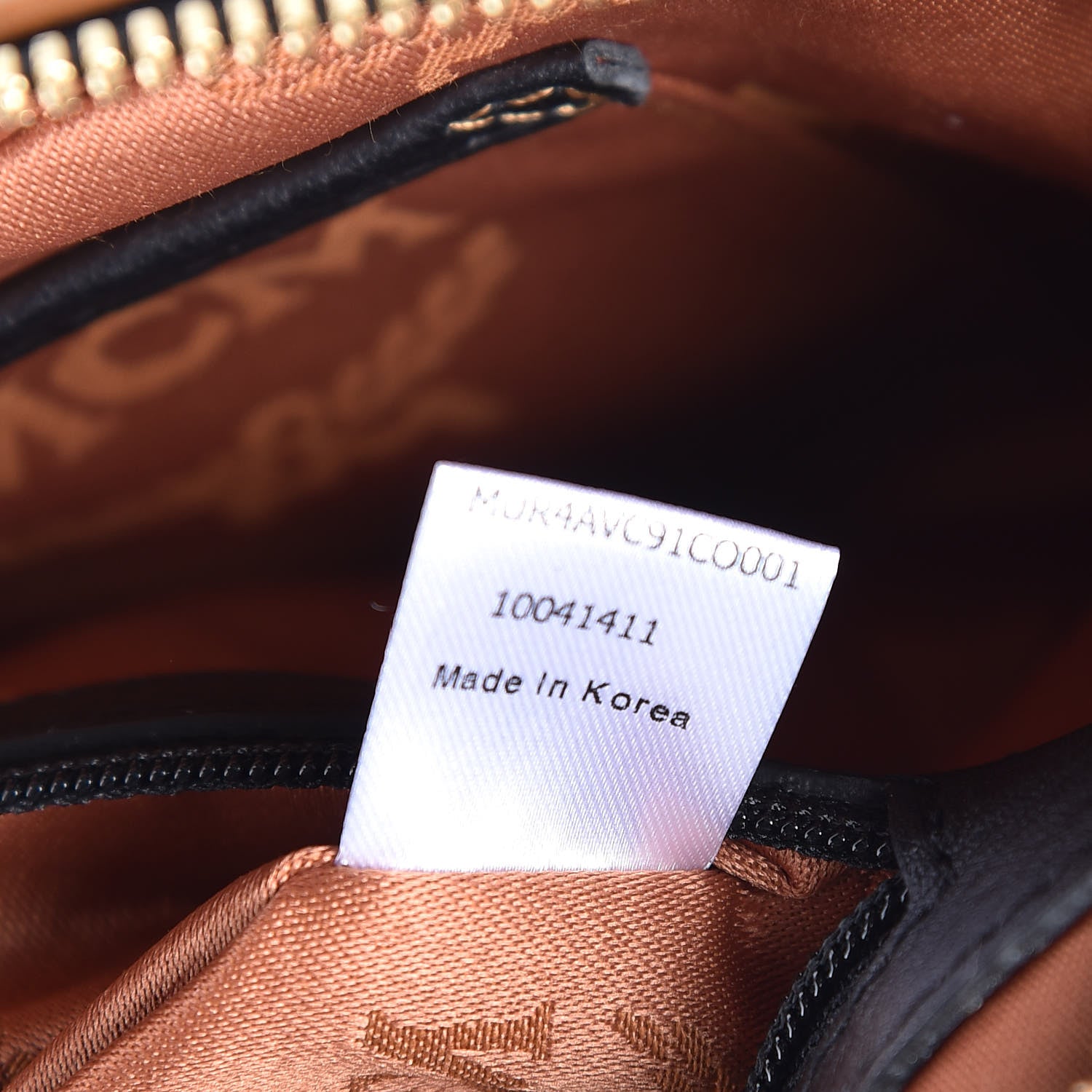 MCM Visetos Small Crossbody Bag Cognac Black 7 of 11