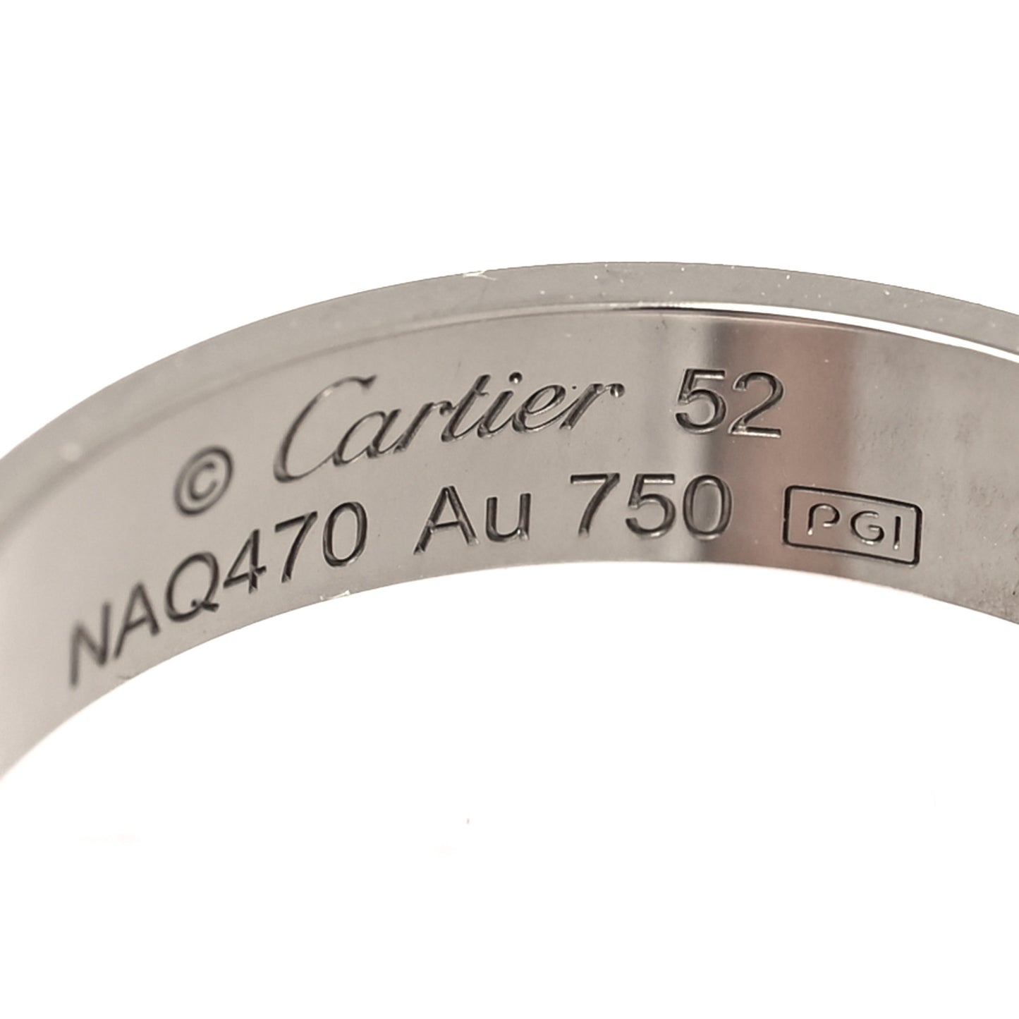 18K White Gold 3.5mm LOVE Wedding Band Ring 52 6