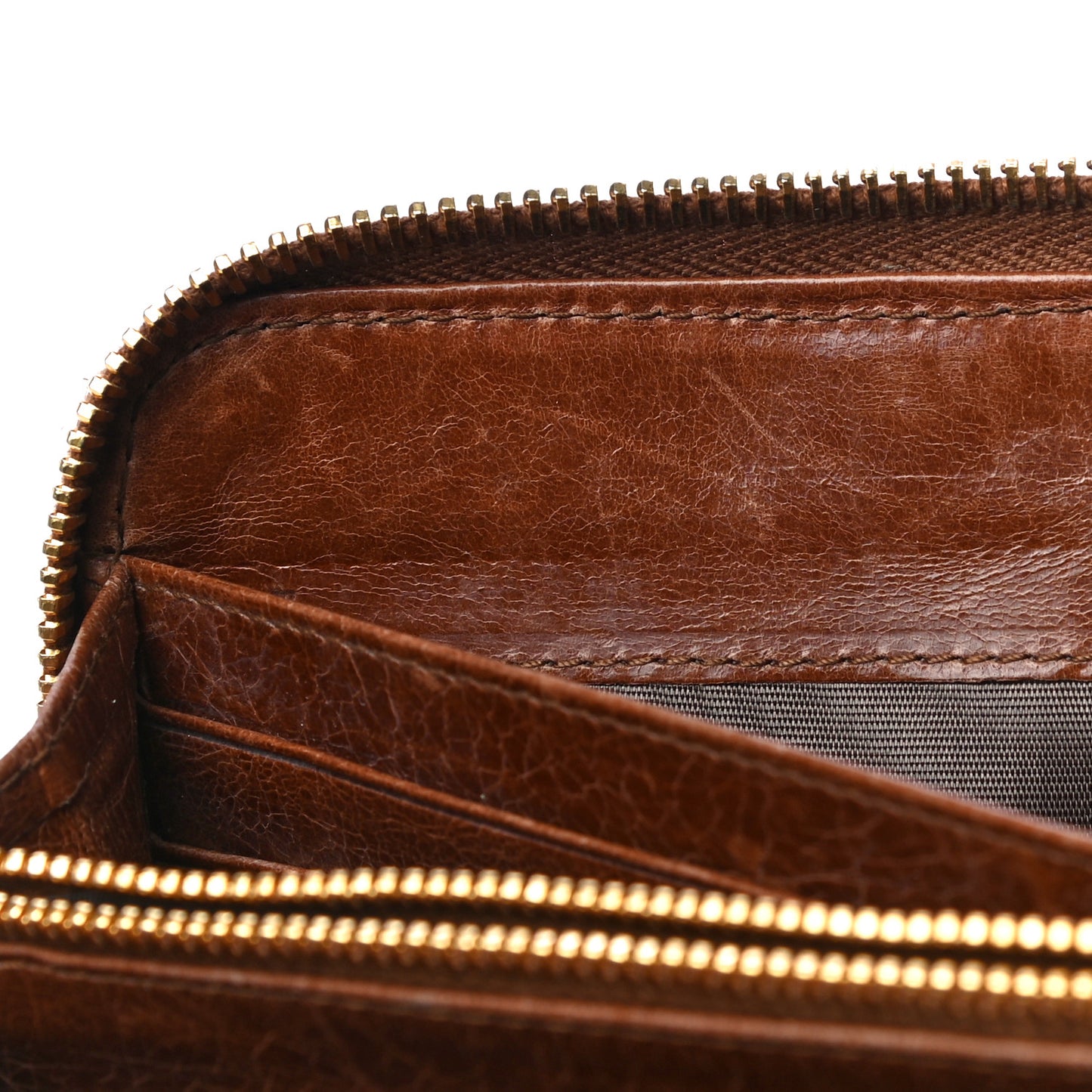 Matelasse Zip Around Wallet Brown