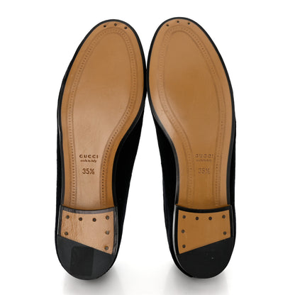 Gucci Velvet Horsebit Womens Jordaan Loafers 35.5 Black 5 of 10
