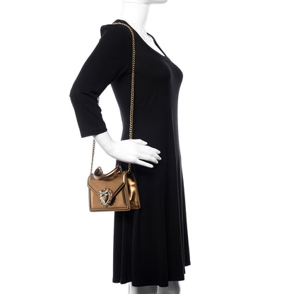 Dolce & Gabbana Smooth Calfskin Devotion Envelope Top Handle Bag Gold 2 of 9