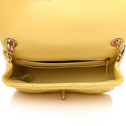Chanel Lambskin Resin Quilted Mini Rectangular Pearl Samba Flap Yellow 5 of 9