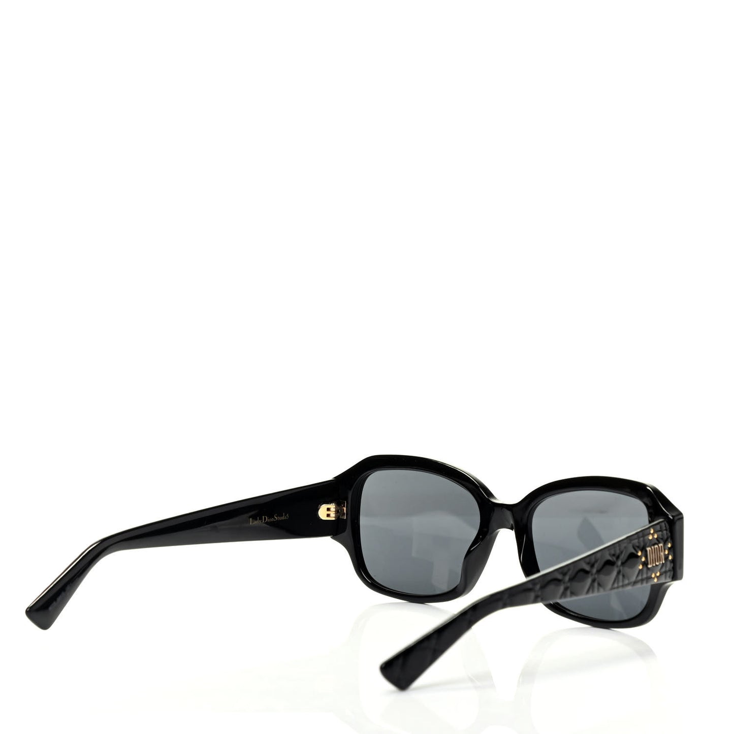 Acetate Cannage Lady Dior Studs 5 Sunglasses Black