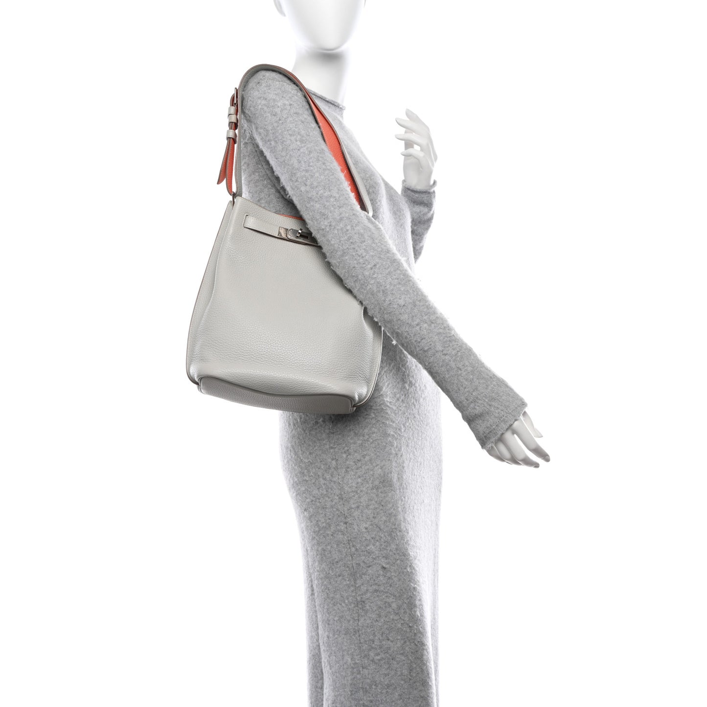 Taurillon Clemence Verso So Kelly 22 Gris Perle Crevette