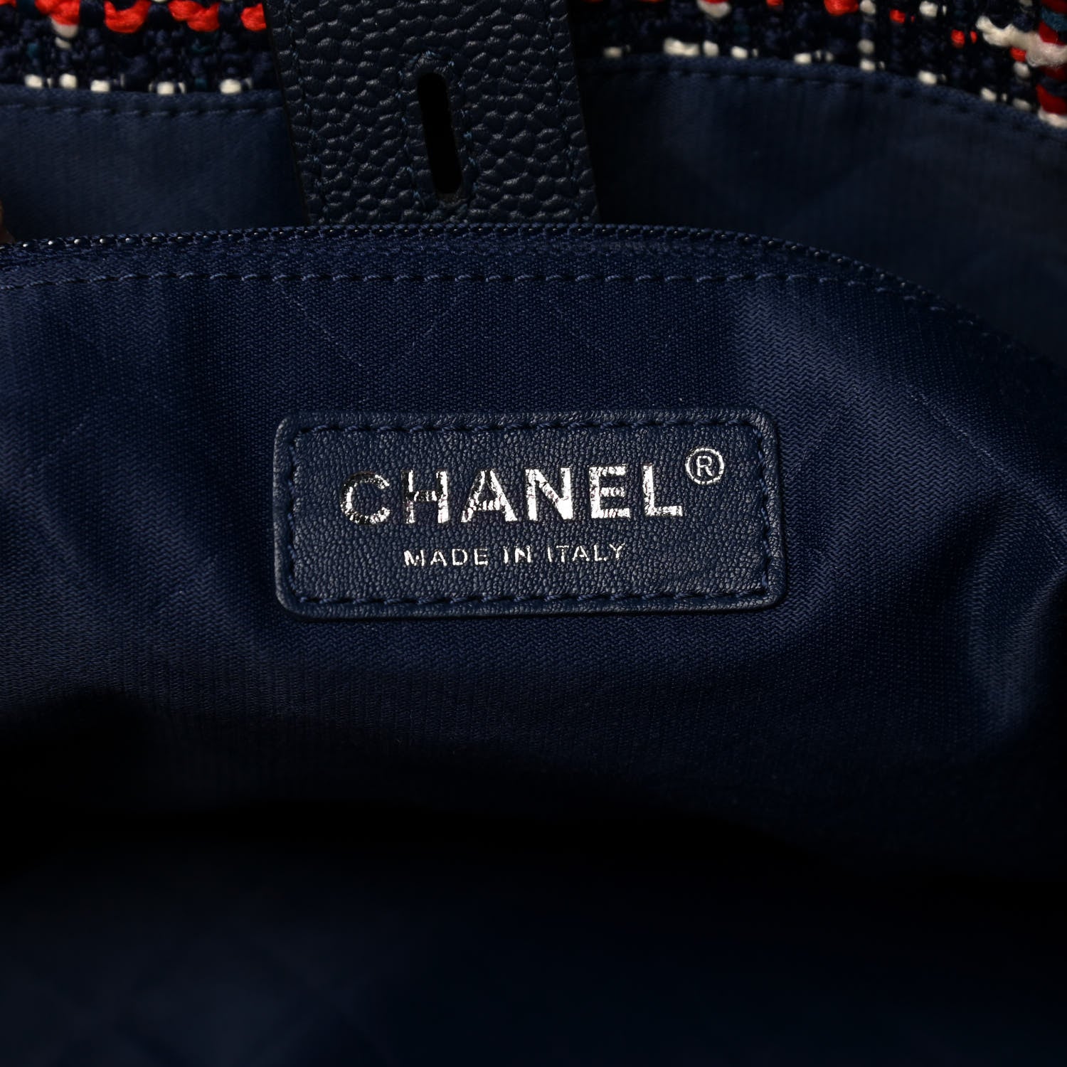 Chanel Tweed Crest Trip Backpack Navy Burgundy 5 of 11