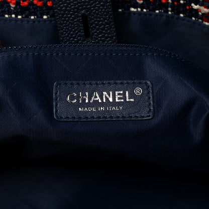 Chanel Tweed Crest Trip Backpack Navy Burgundy 5 of 11