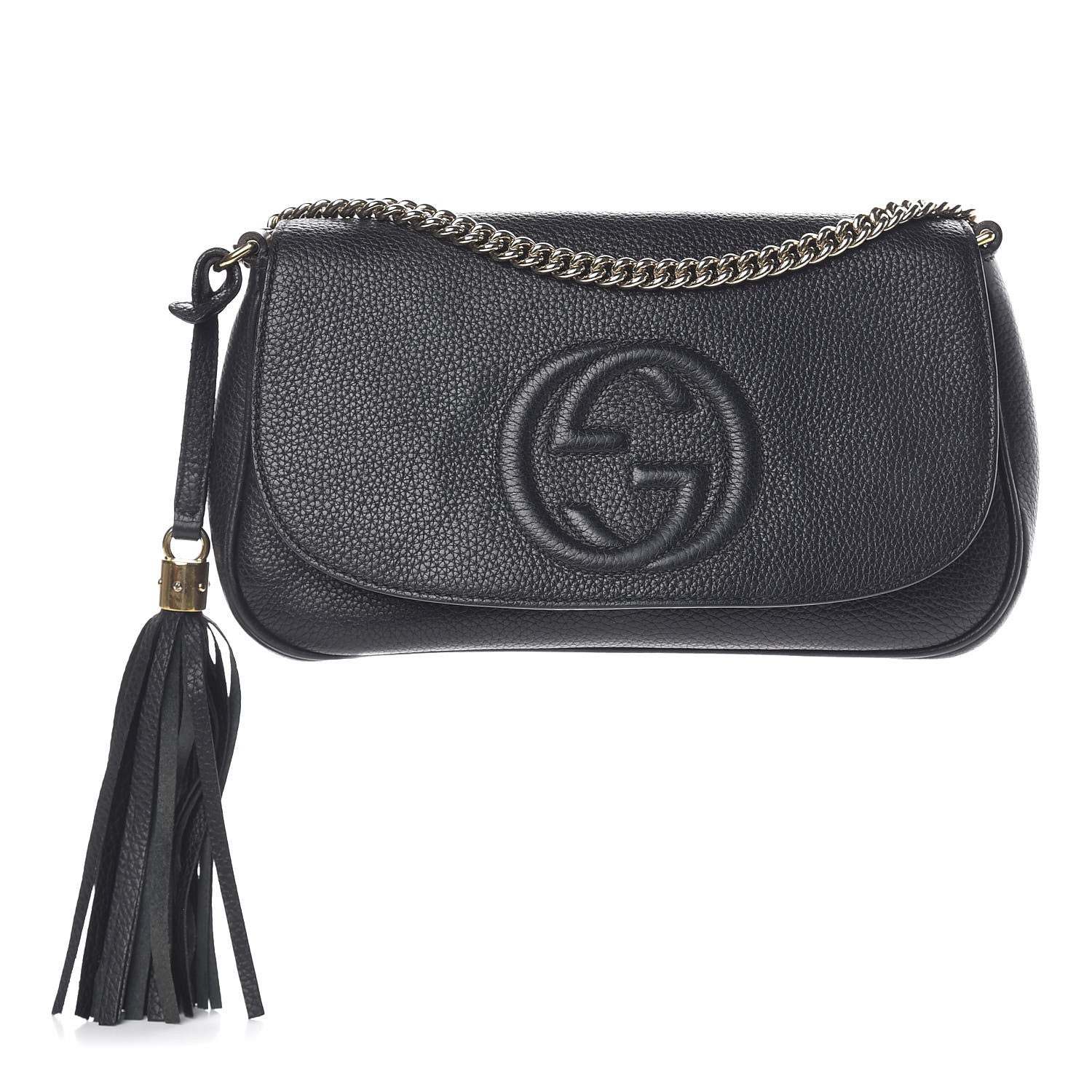 Gucci Pebbled Calfskin Medium Soho Flap Crossbody Black 1 of 17