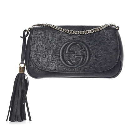 Gucci Pebbled Calfskin Medium Soho Flap Crossbody Black 1 of 17