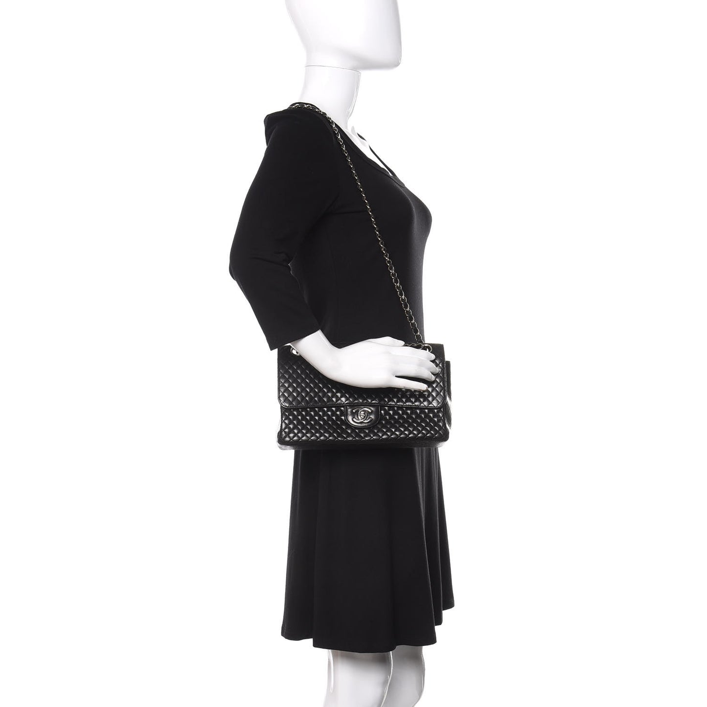 Lambskin Micro Quilted Medium Single Flap Black