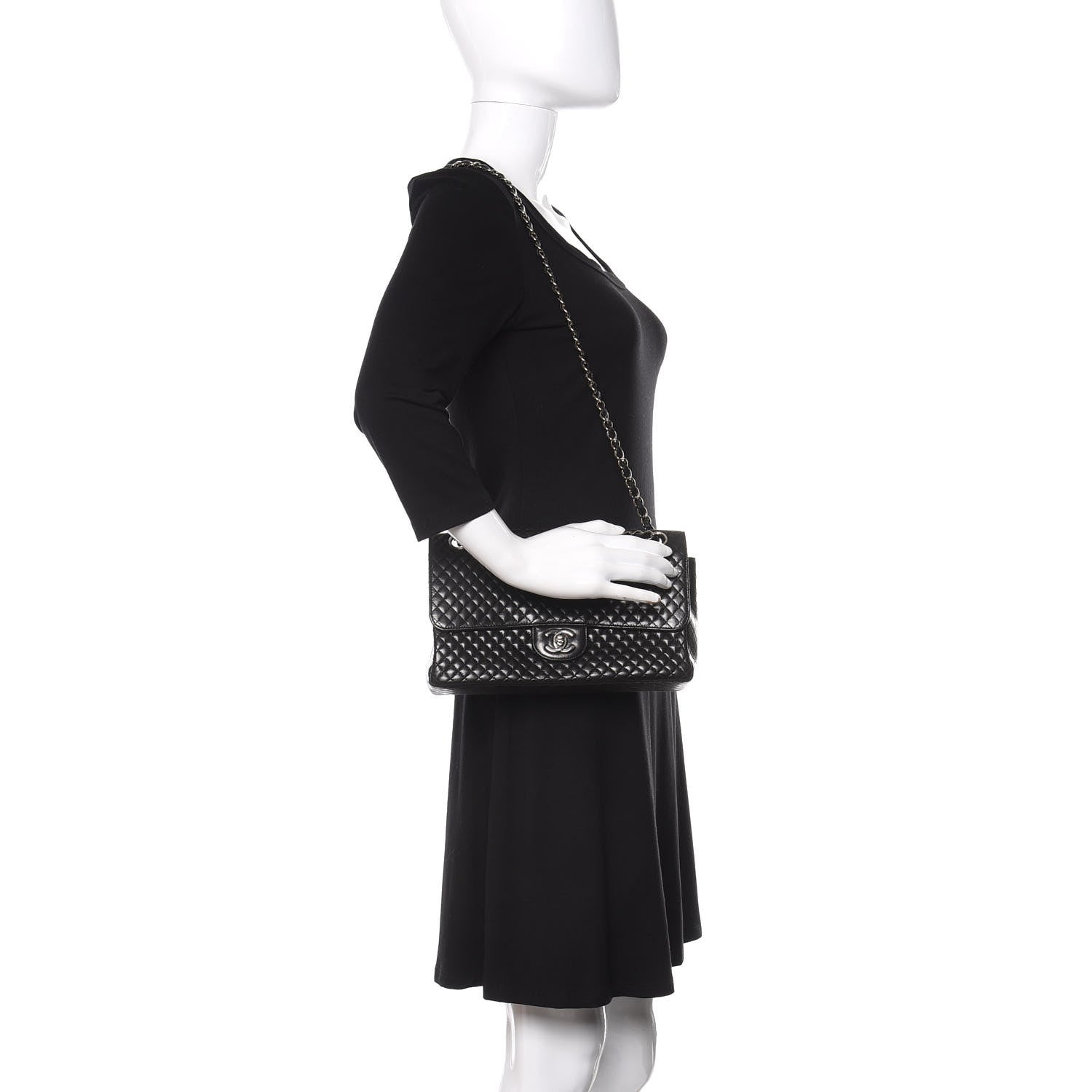 Chanel Lambskin Micro Quilted Medium Single Flap Black 2 of 13