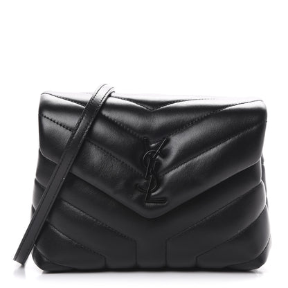 Saint Laurent Calfskin Y Quilted Monogram Toy Loulou Crossbody Bag Black 1 of 12