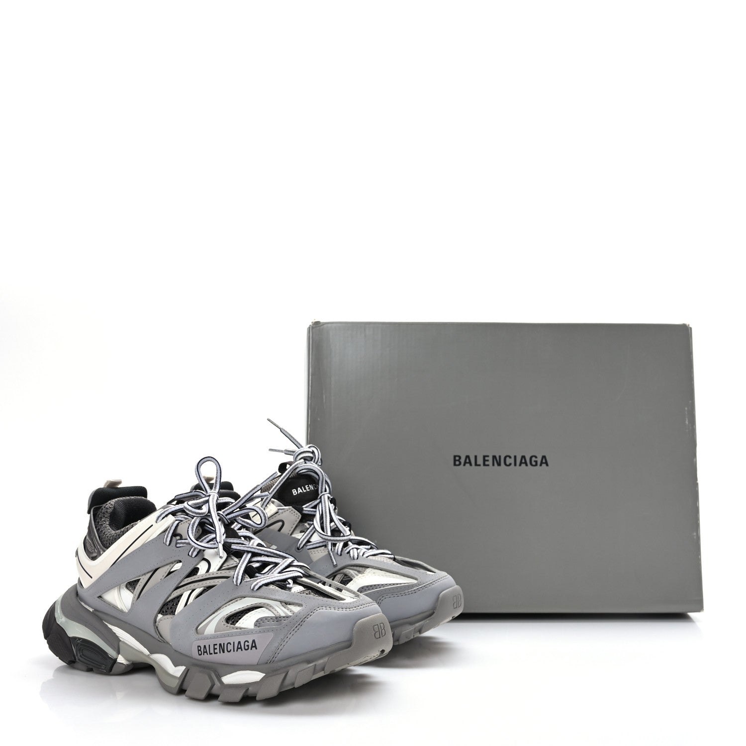 Balenciaga Mesh Nubuck Effect Fabric LED Womens Track Sneakers 38 Grey 7 of 7