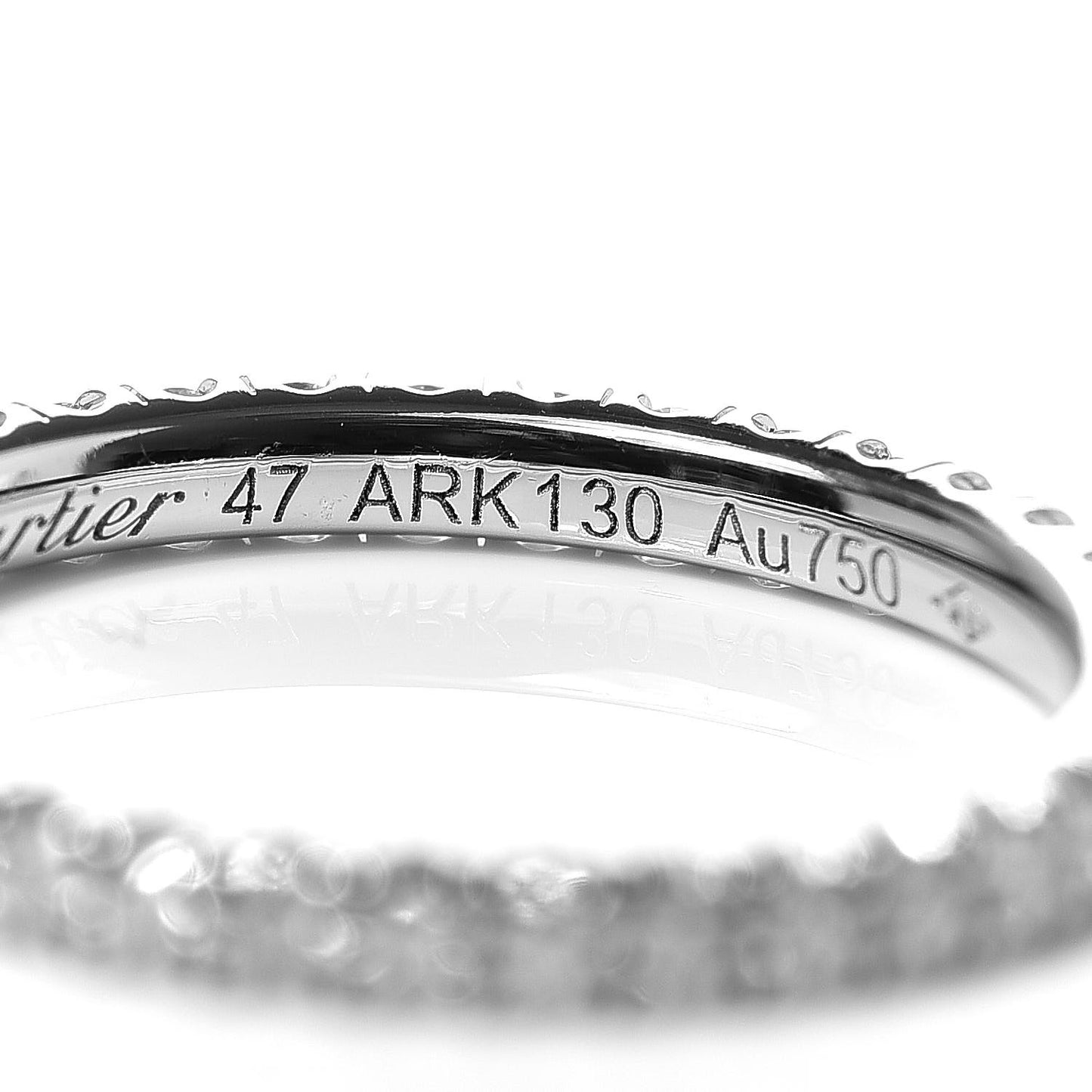 18K White Gold Diamond 2mm Etincelle de Wedding Band Ring 47 4