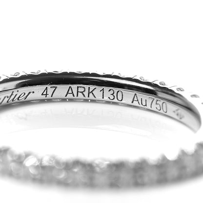 Cartier 18K White Gold Diamond 2mm Etincelle de Wedding Band Ring 47 4 5 of 7