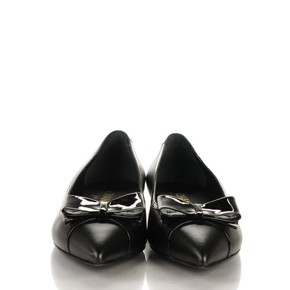 Chanel Lambskin Patent Pointed Toe Ballerina Bow Flats 38.5 Black 2 of 7