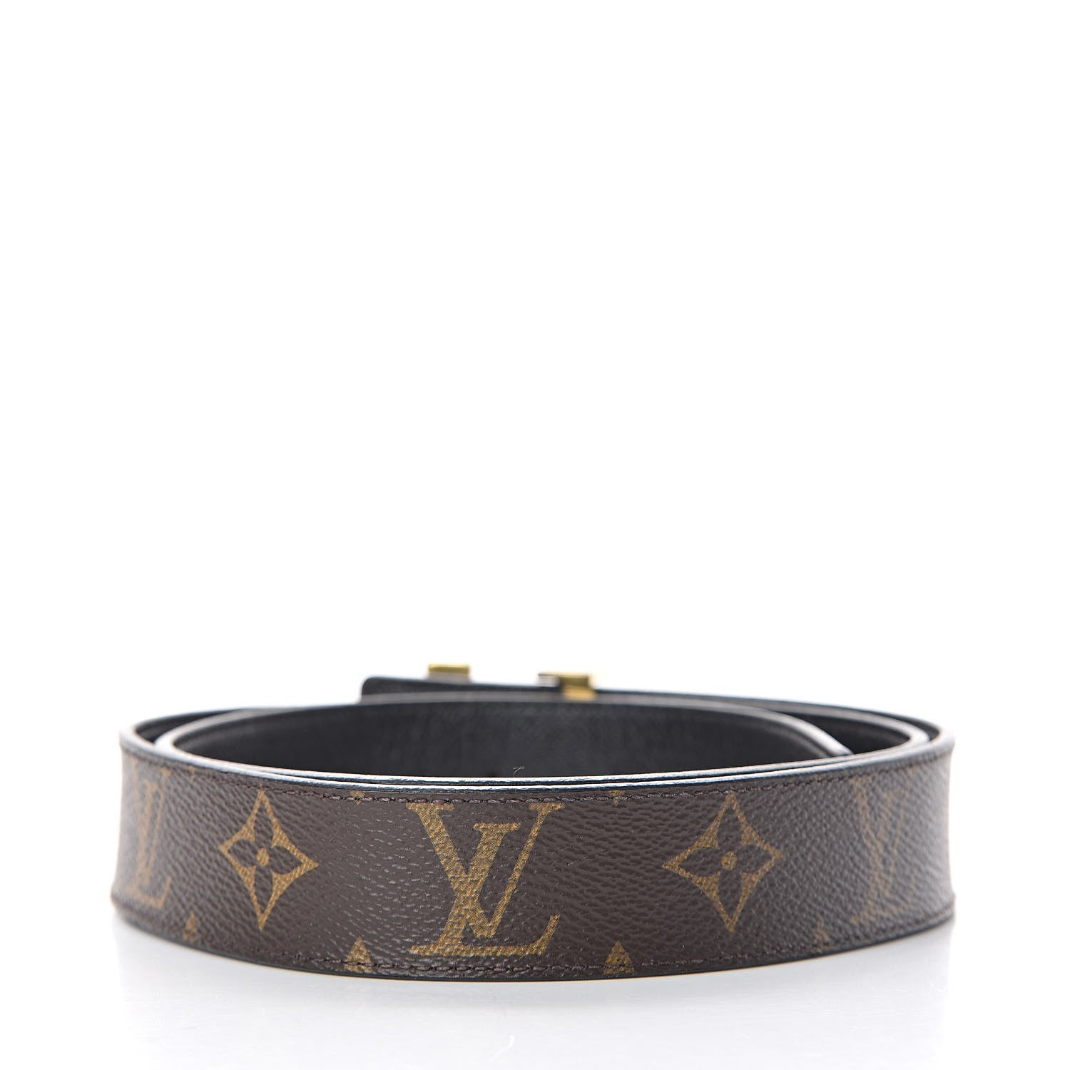 Louis Vuitton Calfskin Monogram 30mm LV Initiales Reversible Belt 85 34 Black 3 of 6