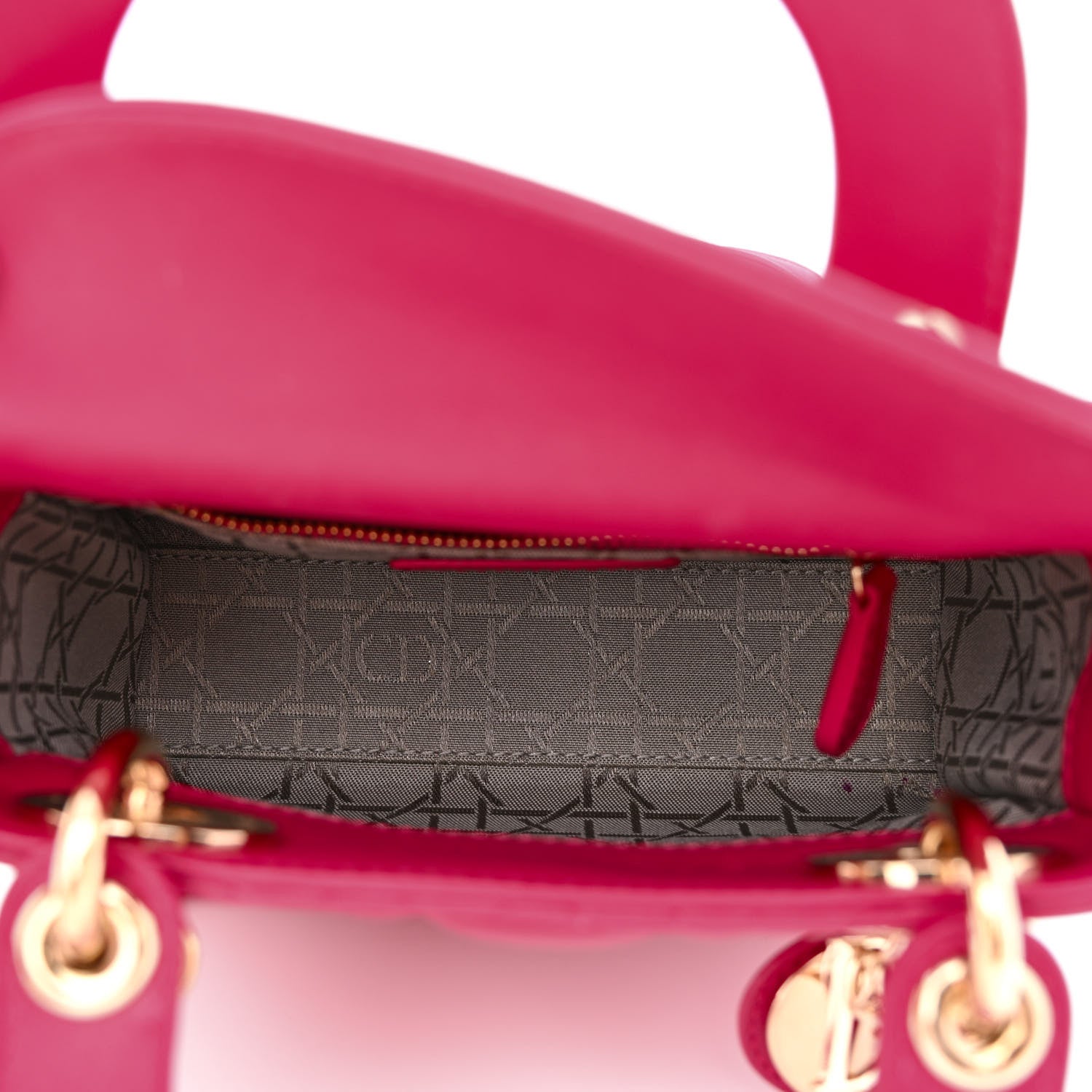 Christian Dior Lambskin Cannage Mini Lady Dior Fuchsia 5 of 10