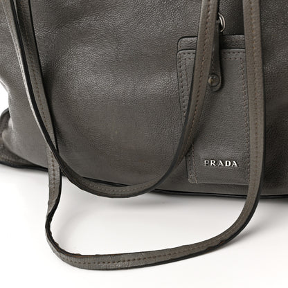 Prada Glace Calfskin Etiquette Shopping Bag Marine Astrale 14 of 15