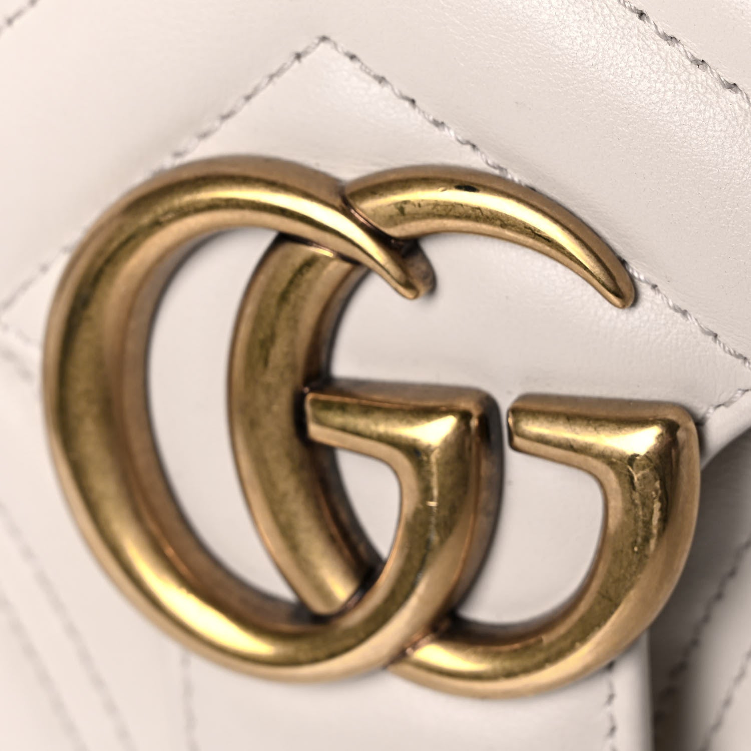 Gucci Calfskin Matelasse Small GG Marmont Shoulder Bag White 14 of 20