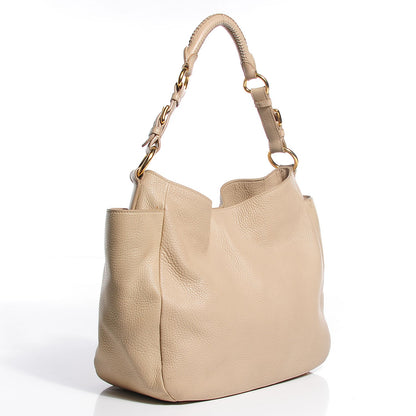 Prada Vitello Daino Side Pocket Hobo Sabbia 3 of 11