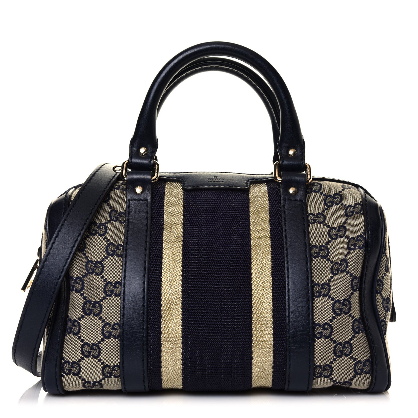Monogram Vintage Web Small Boston Navy