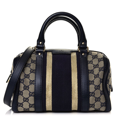 Gucci Monogram Vintage Web Small Boston Navy 2 of 18