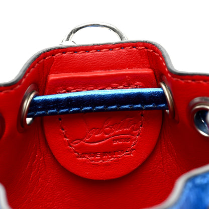 Christian Louboutin CHRISTIAN LOUBOUTIN Metallic Calfskin Mini Marie Jane Bucket Bag Blue 6 of 9