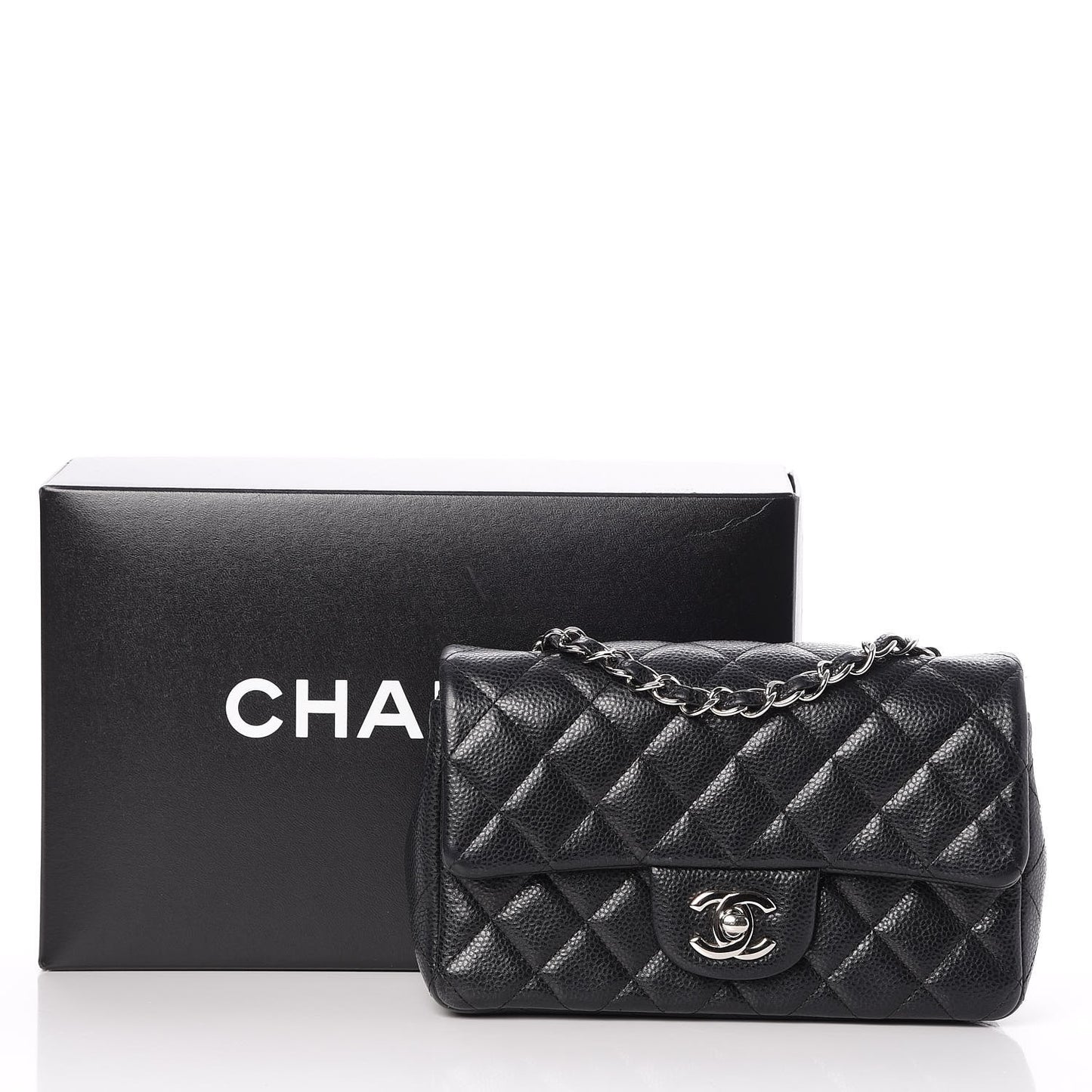 Caviar Quilted Mini Rectangular Flap Black