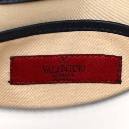Valentino Garavani Vitello Colorblock Medium Free Rockstud Flip Lock Crossbody Bag Marine White 6 of 11