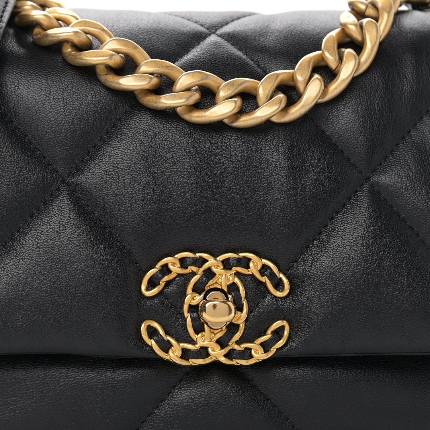 Chanel Goatskin Quilted Medium Chanel 19 Flap Black 8 of 11