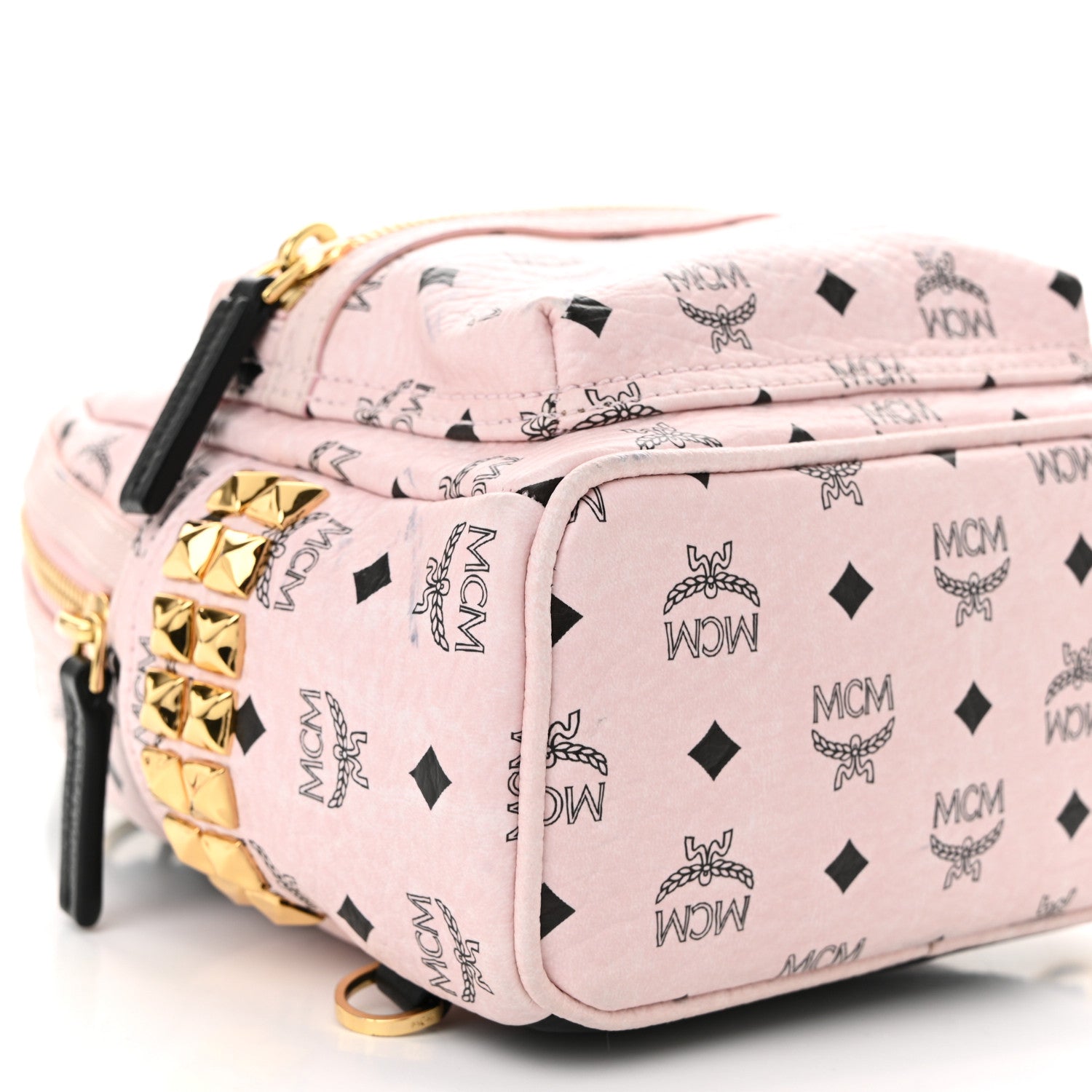 MCM Visetos Side Stud X-Mini Stark Backpack Soft Pink 1738655