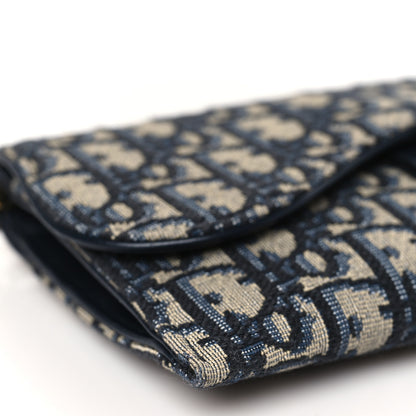 Christian Dior CHRISTIAN DIOR Oblique Saddle Chain Long Wallet Blue 9 of 10