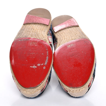 Christian Louboutin CHRISTIAN LOUBOUTIN Tartan Papi Hugo Espadrilles 46 Blue 5 of 9