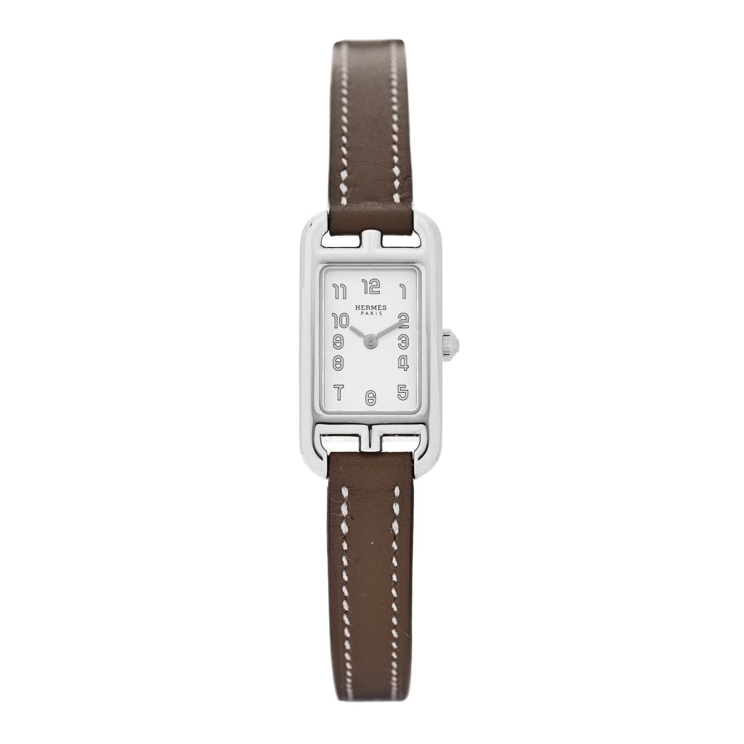 Hermes Stainless Steel Swift 17mm Nantucket Quartz Watch Etoupe 1 of 4