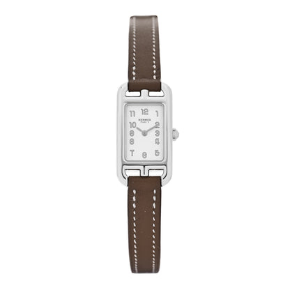 Hermes Stainless Steel Swift 17mm Nantucket Quartz Watch Etoupe 1 of 4