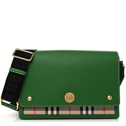 Burberry Grainy Calfskin Vintage Check Note Crossbody Bag Ivy Green 1 of 10