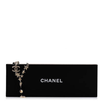 Chanel Crystal Pearl CC Star Necklace Gold Orange 6 of 6