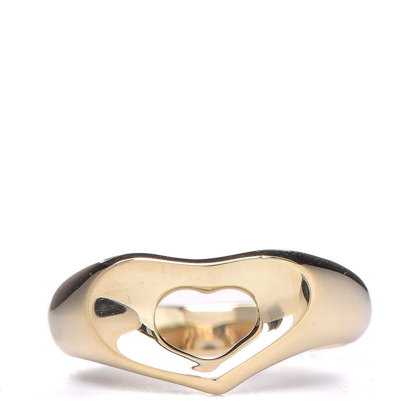 18K Yellow Gold Open Heart Ring 50 5.25