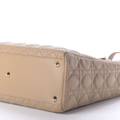 Christian Dior Lambskin Cannage Large Lady Dior Beige 7 of 9