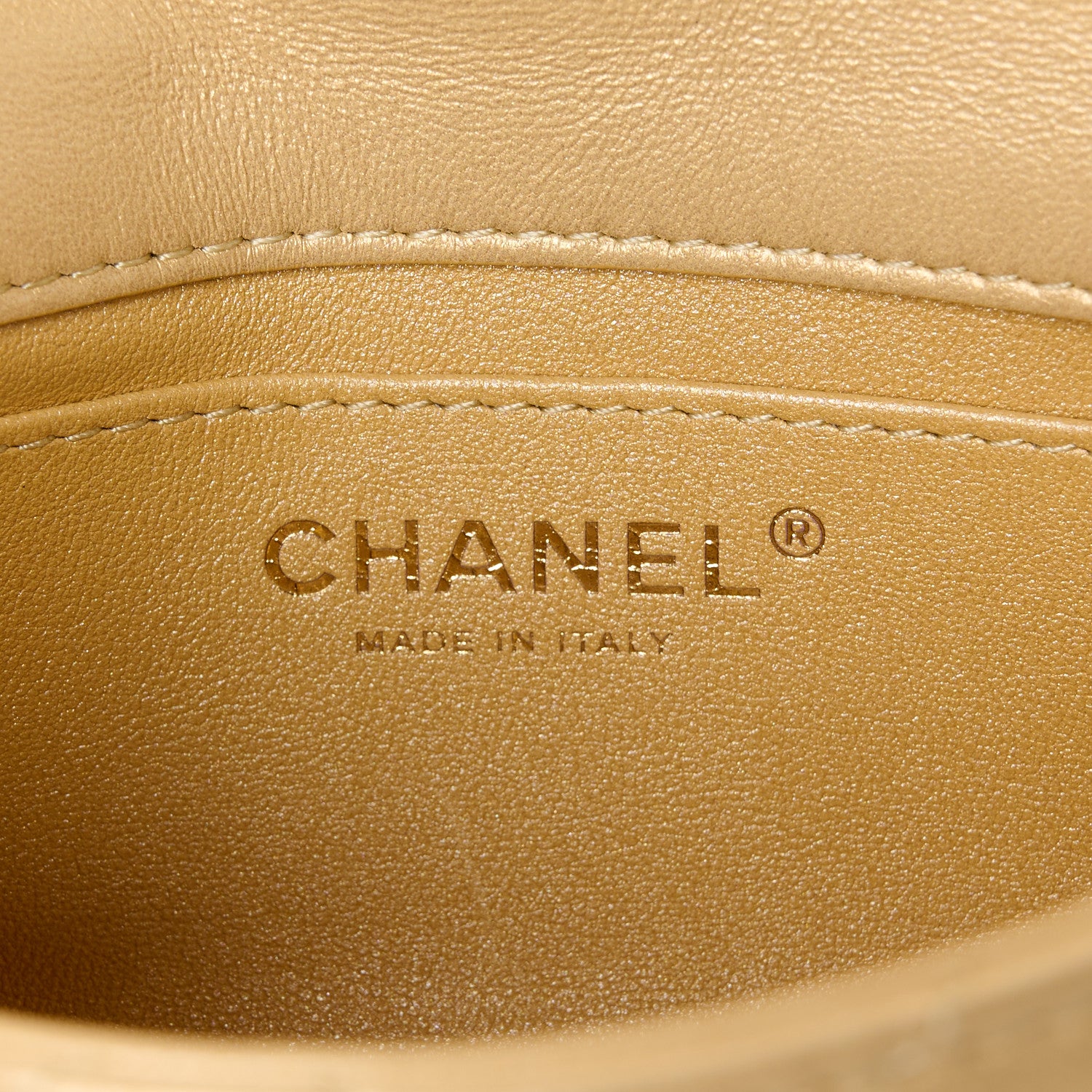 Chanel Metallic Lambskin Resin Quilted Top Handle Mini Flap Gold 7 of 11
