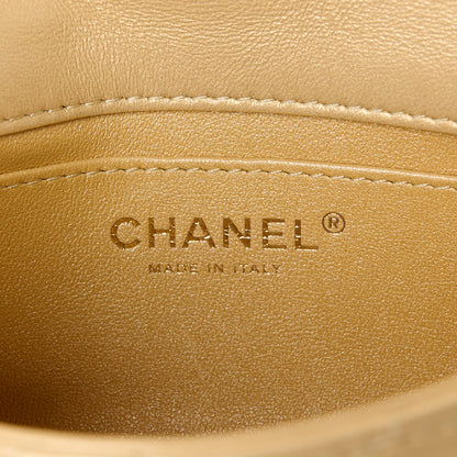 Chanel Metallic Lambskin Resin Quilted Top Handle Mini Flap Gold 7 of 11