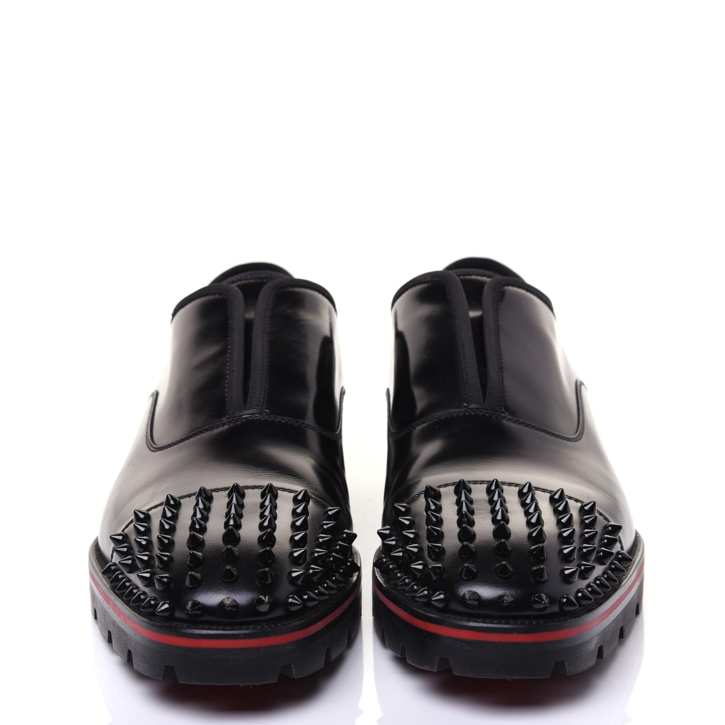 Calfskin Abrasivato Mens Alpha Pointe Spikes Flat Sneakers 43.5 Black
