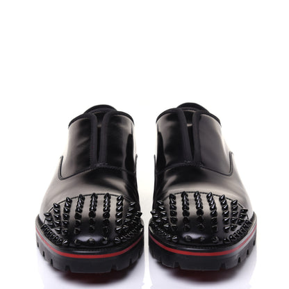 Christian Louboutin Calfskin Abrasivato Mens Alpha Pointe Spikes Flat Sneakers 43.5 Black 3 of 10