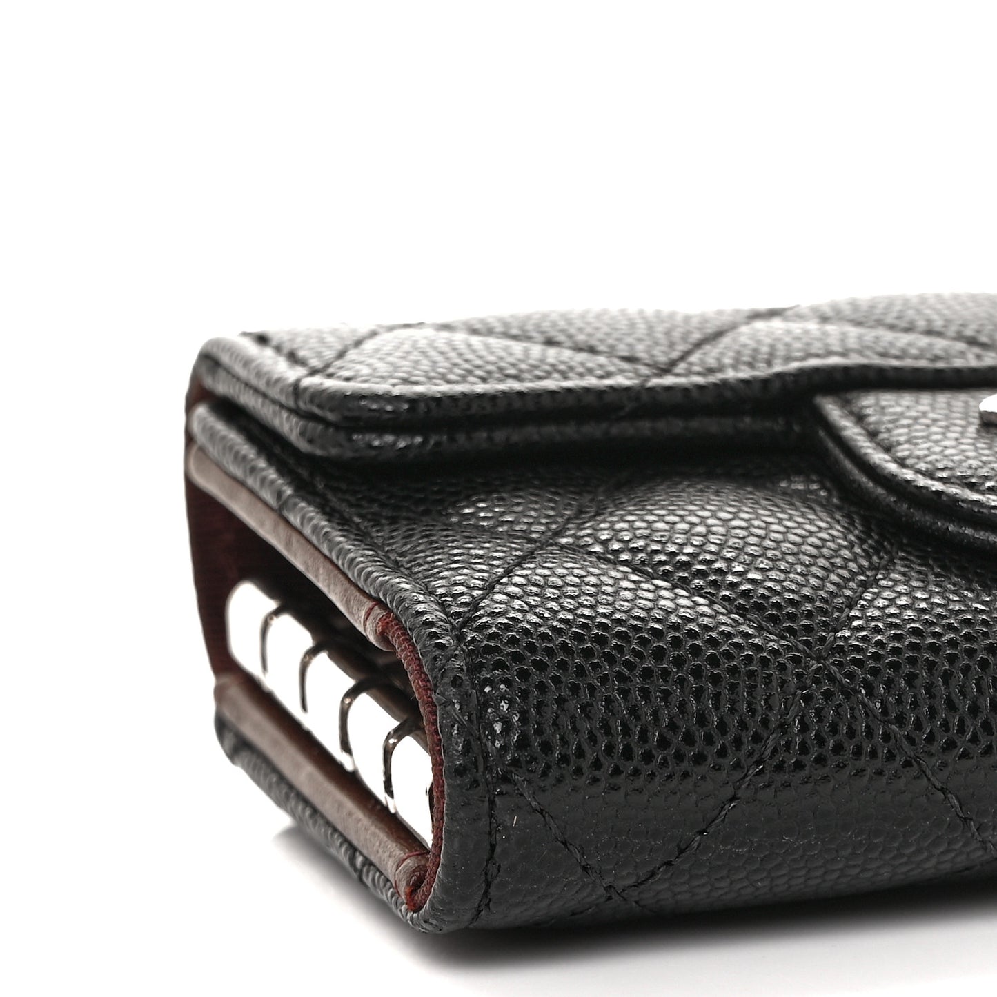 Caviar Quilted Classic 4 Key Holder Wallet Black