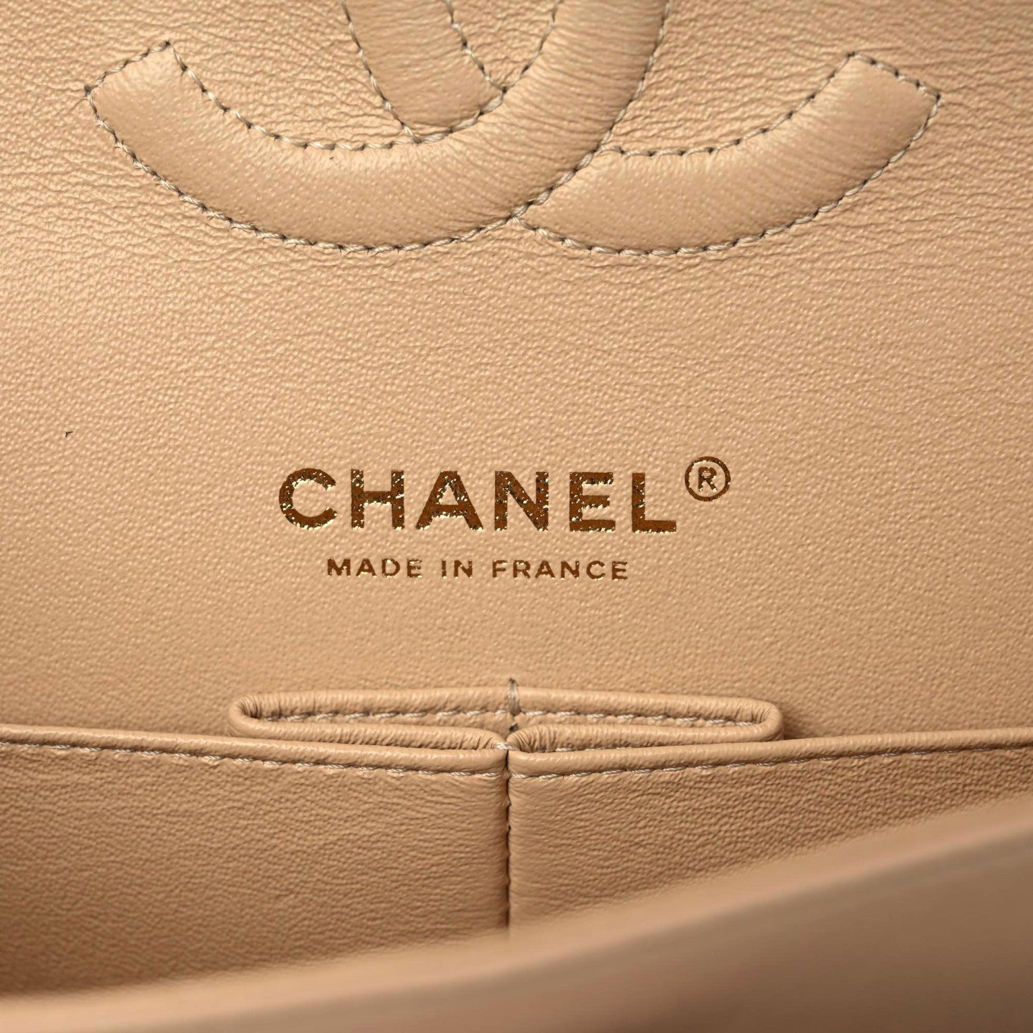 Chanel Lambskin Quilted Medium Double Flap Beige 10 of 14