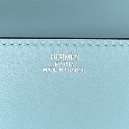 Hermes Tadelakt Medor 23 Clutch Bleu Atoll 6 of 10