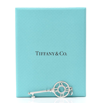 Tiffany 18K White Gold Diamond Atlas Key Pendant 4 of 4
