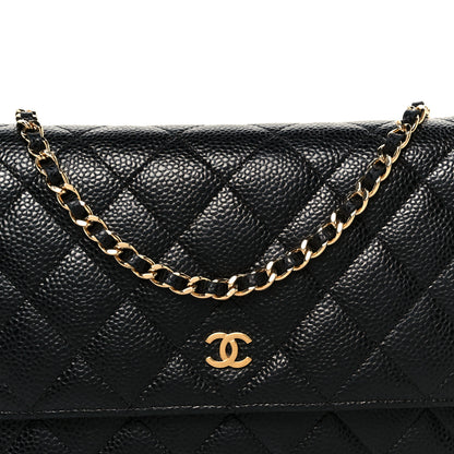 Chanel Caviar Quilted Wallet On Chain WOC Black 9 of 12