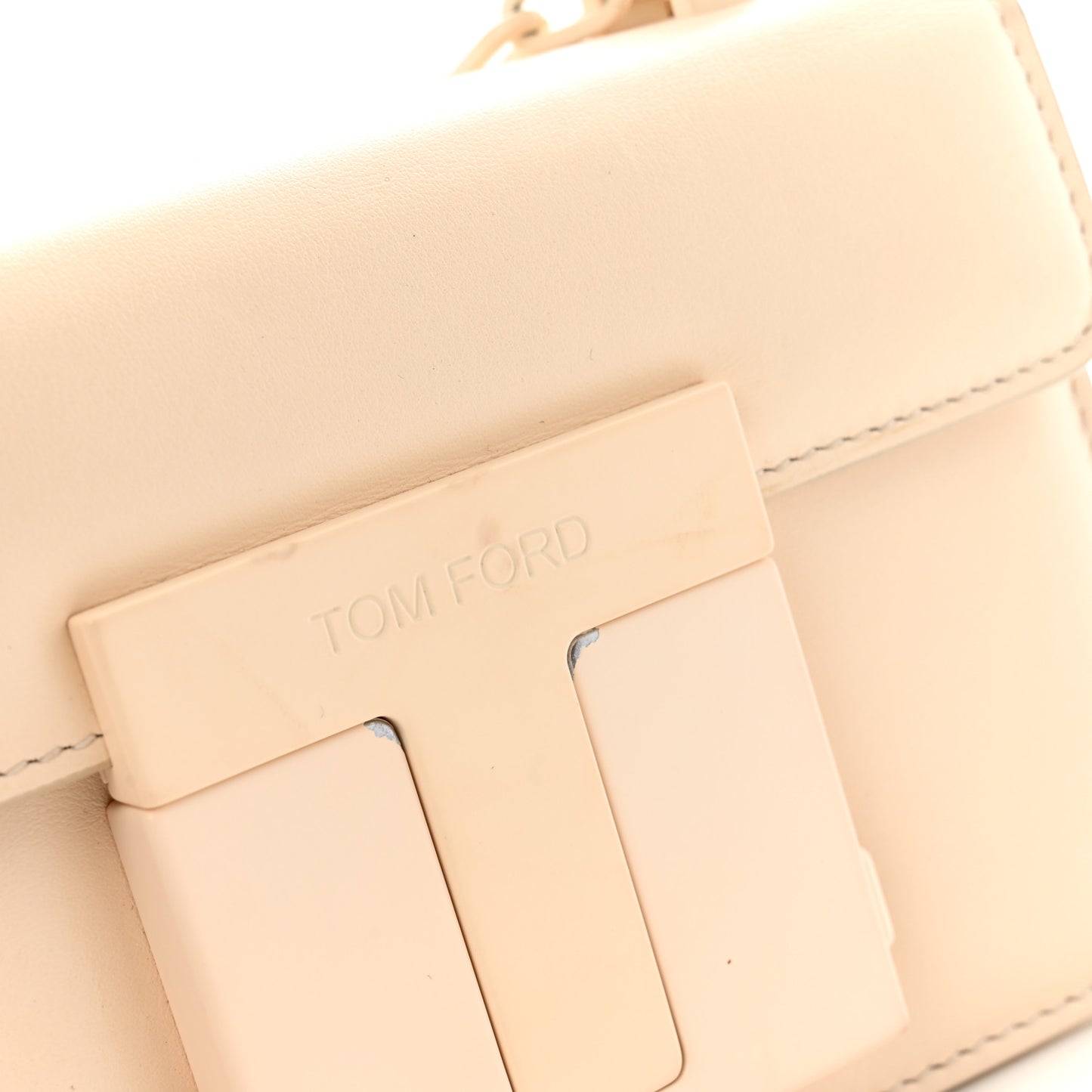 Calfskin Small T Clasp Chain Bag Vanilla