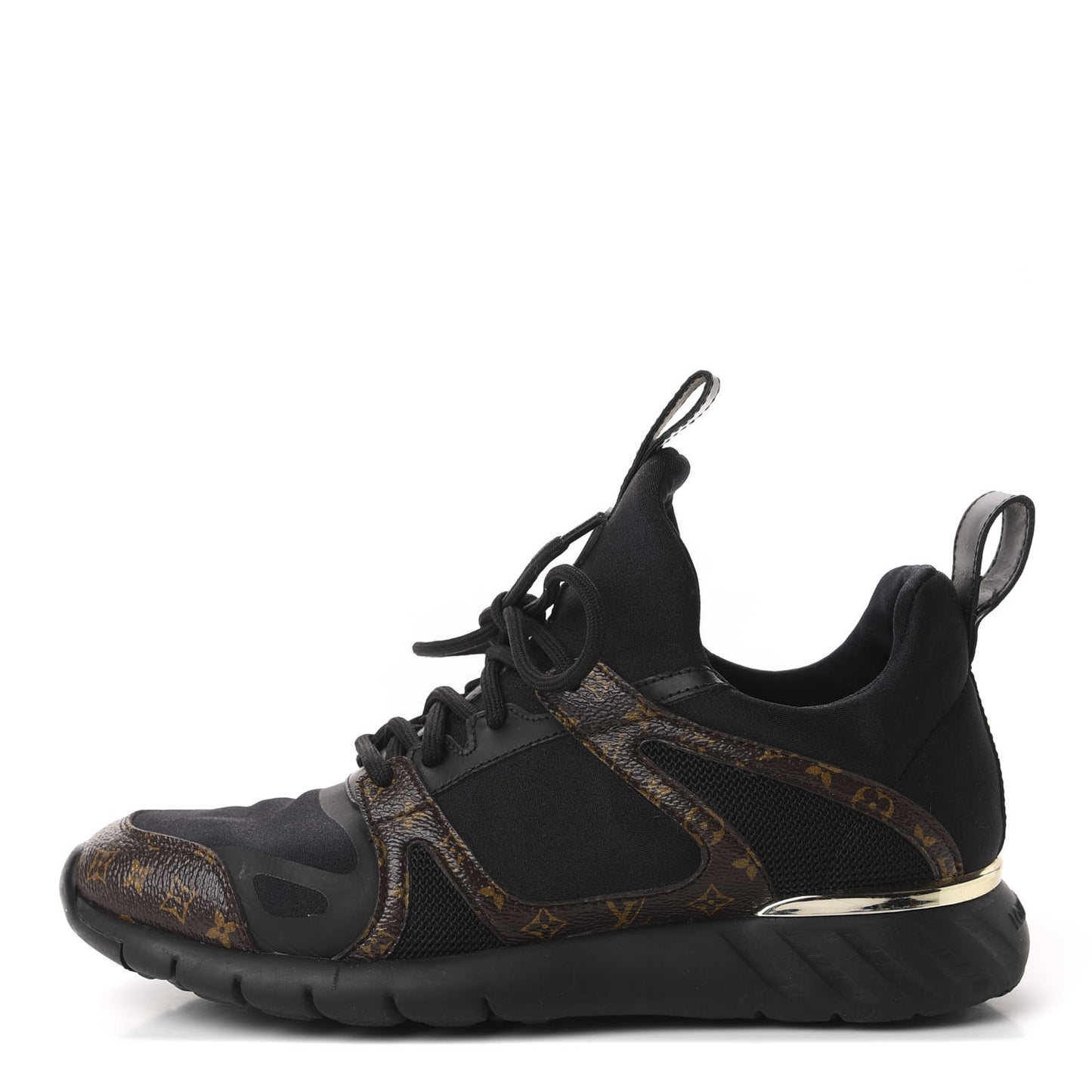 Technical Nylon Monogram Rubber Aftergame Sneakers 35 Black
